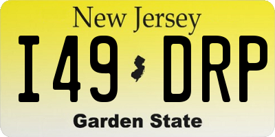 NJ license plate I49DRP