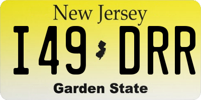 NJ license plate I49DRR