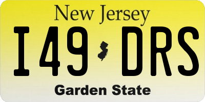 NJ license plate I49DRS