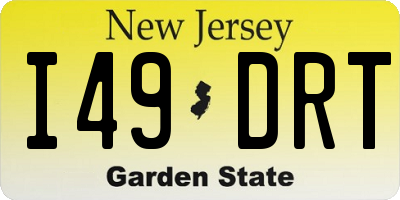 NJ license plate I49DRT