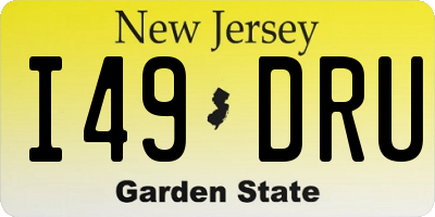 NJ license plate I49DRU