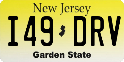 NJ license plate I49DRV