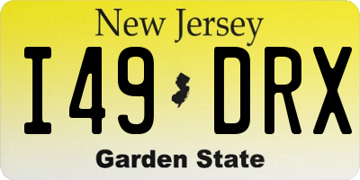 NJ license plate I49DRX