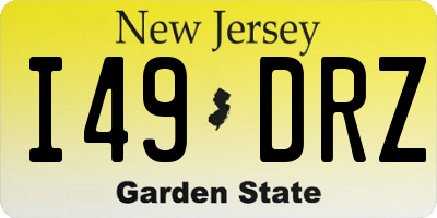 NJ license plate I49DRZ