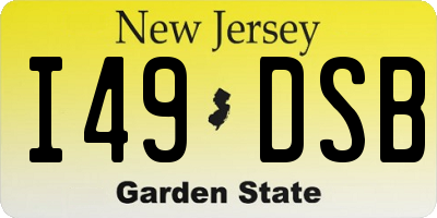 NJ license plate I49DSB