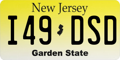 NJ license plate I49DSD