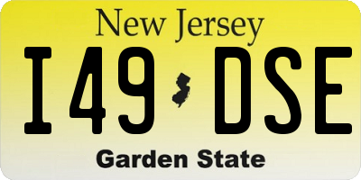 NJ license plate I49DSE