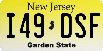 NJ license plate I49DSF