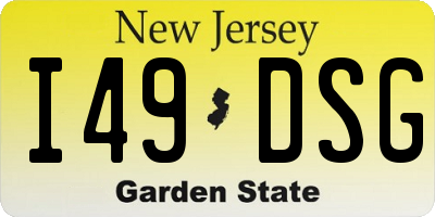 NJ license plate I49DSG