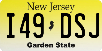 NJ license plate I49DSJ