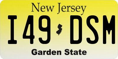 NJ license plate I49DSM