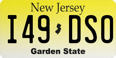 NJ license plate I49DSO