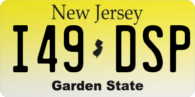 NJ license plate I49DSP