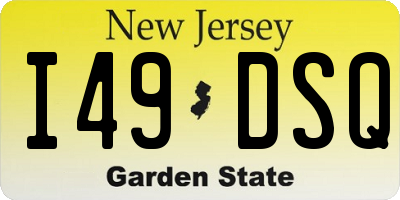 NJ license plate I49DSQ
