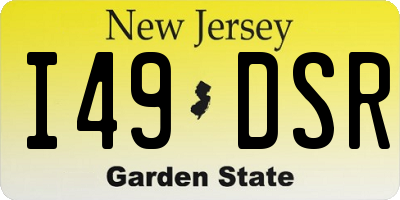 NJ license plate I49DSR