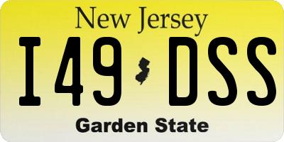 NJ license plate I49DSS