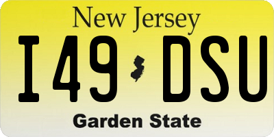 NJ license plate I49DSU