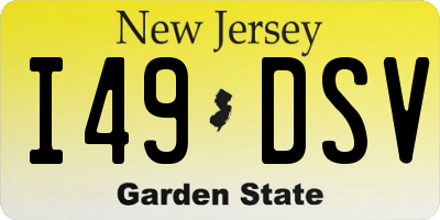 NJ license plate I49DSV
