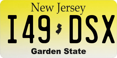 NJ license plate I49DSX