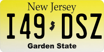 NJ license plate I49DSZ