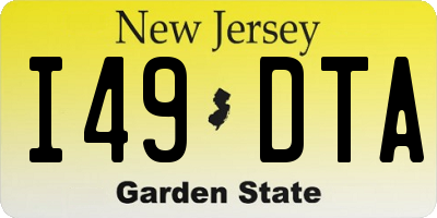 NJ license plate I49DTA