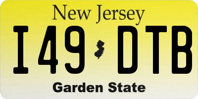 NJ license plate I49DTB