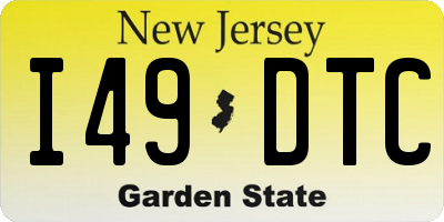 NJ license plate I49DTC