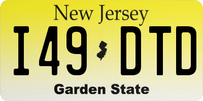 NJ license plate I49DTD