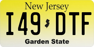 NJ license plate I49DTF