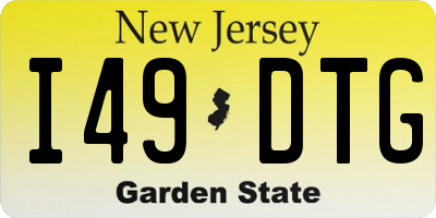 NJ license plate I49DTG