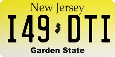 NJ license plate I49DTI