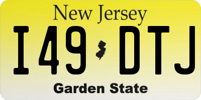 NJ license plate I49DTJ