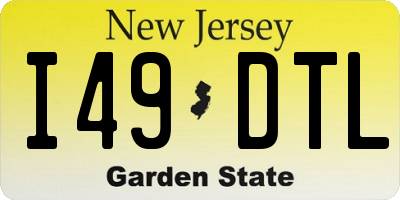 NJ license plate I49DTL
