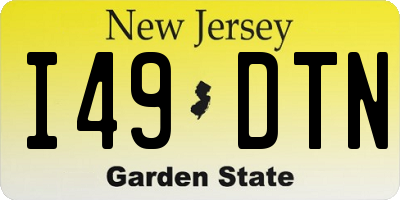 NJ license plate I49DTN
