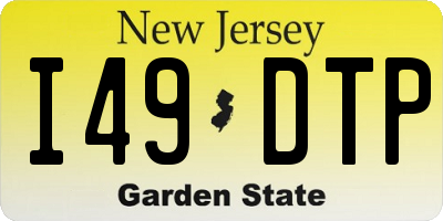 NJ license plate I49DTP