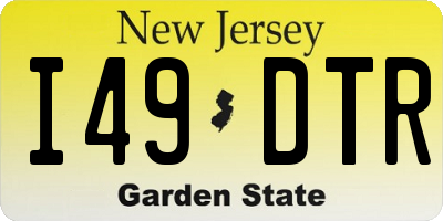 NJ license plate I49DTR