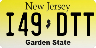 NJ license plate I49DTT