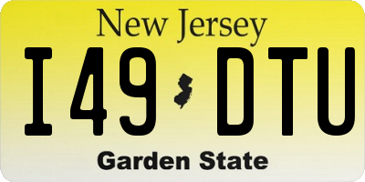 NJ license plate I49DTU