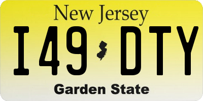 NJ license plate I49DTY