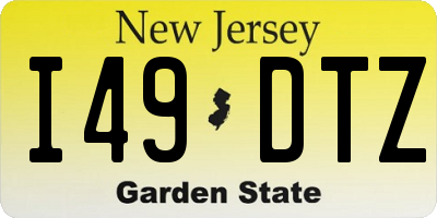 NJ license plate I49DTZ