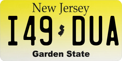 NJ license plate I49DUA