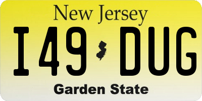 NJ license plate I49DUG