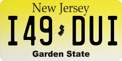 NJ license plate I49DUI