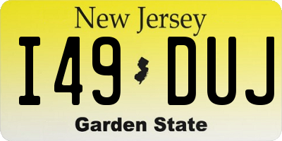 NJ license plate I49DUJ