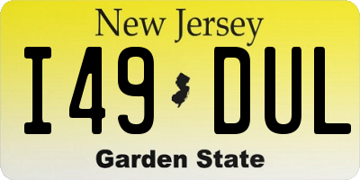 NJ license plate I49DUL