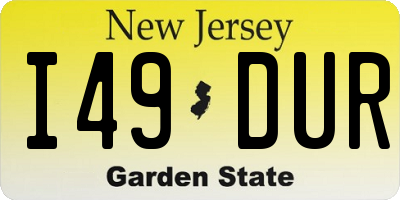 NJ license plate I49DUR