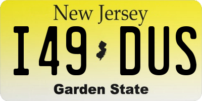NJ license plate I49DUS