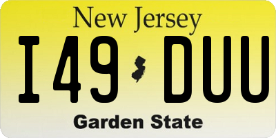 NJ license plate I49DUU