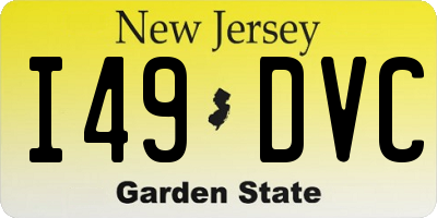 NJ license plate I49DVC