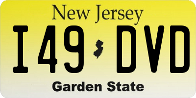 NJ license plate I49DVD